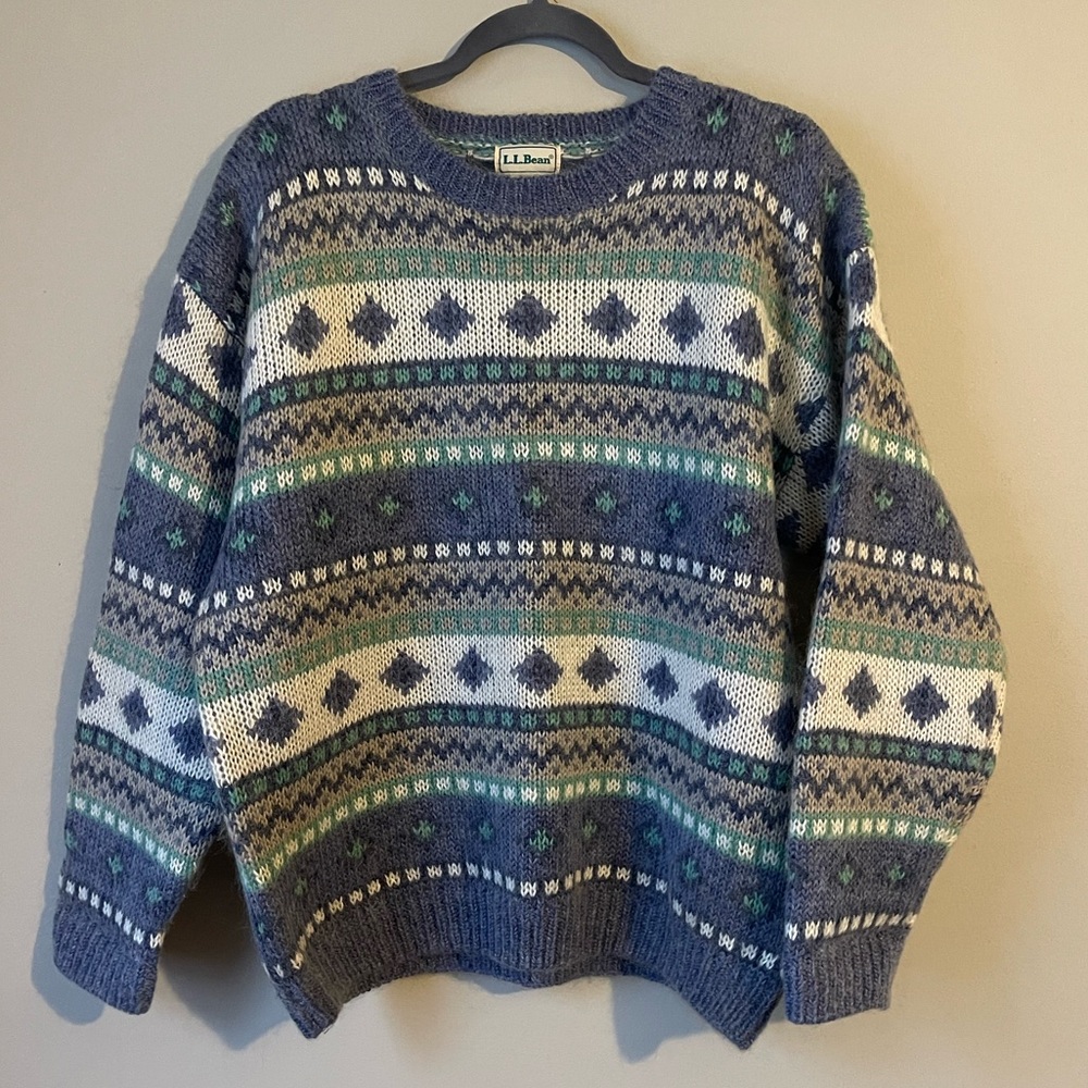 L. L. Bean 80’s Vintage Mohair Wool Blend Cozy Chunky Sweater